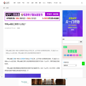苹果ipa编码工具有什么用途？-APP开发