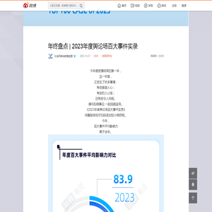 年终盘点 | 2023年度舆论场百大事件实录