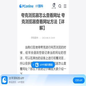 夸克浏览器怎么查看网址 夸克浏览器查看网址方法【详解】-太平洋IT百科手机版