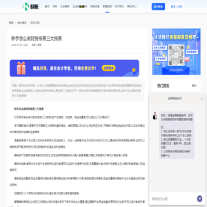 ​新手怎么做财务报表三大报表_快账